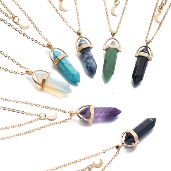 4/$30 Amethyst Necklace w/ Dainty Moon - Picture 4 of 5